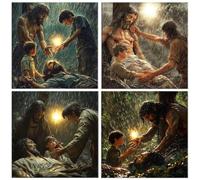 QIANLUOO Diamond Painting Kit Jesús, Pintar Diamantes Kit 30x30cm f-899