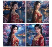 QIANLUOO Hermoso paisaje 5D Kits de Pintura de Diamantes 25x25cm G-558