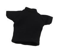 Qianly 1:12 Figura Ropa Mangas Cortas Tela Escena Accesorio Diario Cosplay Casual Muñeca Top Model Mini Camiseta para Hombre de 6 Pulgadas, Negro