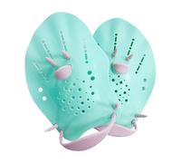 Qianly 1 Par Guantes de Natación Paletas de Mano Aletas de Entrenamiento para Silicona Ergonómica Mejora Desempeño Muscular Adecuado para Ejercicios en, Niños Verdes
