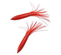 Qianly 1 Señuelo Calamar Cebo Artificial Suave con Diseño Atrayente Y Ojos Luminiscentes para Pesca de Salmón Perca Trucha Regalo Familiares, Rojo 2 Piezas