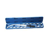 Qianly 15 Piezas Kit Herramientas Correa Correa Auxiliar con Estuche Almacenamiento Ajustable Llave Carraca con Estuche Almacenamiento Curvada