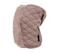 Qianly 2 Piezas Calentador de Protector Rodilleras Soporte Antideslizante Poliéster Térmico Grueso Adecuado para Actividades Deportivas de Invierno, Marrón con Peluche