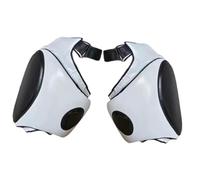 Qianly 2 Piezas de Almohadillas para Muslo de Muay Thai, Almohadillas para Piernas de Patada Engrosadas, Equipo de Espuma EVA, Almohadillas de Objetivo, Blanco Negro
