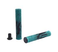 Qianly 2 Piezas Empuñaduras para Bicicleta Reemplazo Cubierta Antideslizante Protector Material TPE Adecuadas para Niños Bicicleta de Montaña Carretera, Azul Y Negro