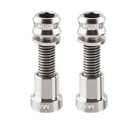 Qianly 2 Piezas Tornillo de Potencia Bicicleta Tuercas Kit de Tornillos Manillar Aleación de Titanio Adecuado para Reparación de Bicicleta de Montaña Uso en, 23mmx8mm Plata