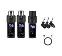 Qianly 2 Piezas Transmisor de Micrófono Receptor Inalámbrico Recargable Adaptador de Micrófono con Pantalla Digital Y Reducción de Ruido Material Pp Adecuado, Tiene Modo de Micrófono Dinámico