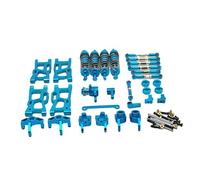 Qianly 29/Set Kits Combinados de Mejora de Metal Accesorios Piezas para 144001 144002 124017 124019 Coche RC Crawler 1:14 1:12, Blue