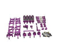 Qianly 29/Set Kits Combinados de Mejora de Metal Accesorios Piezas para 144001 144002 124017 124019 Coche RC Crawler 1:14 1:12, púrpura
