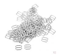 Qianly 2X Ganchos Y Anillos para Ajuste de Lencería - Set de 100 Piezas Plateadas