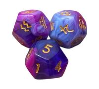Qianly 3 Dados Poliédricos, Dados de Astrología, Juguetes Didácticos de Matemáticas, Dados de Juego de 12 Caras, Dados de Constelaciones para, Karaokes, Violeta, tal como se describe
