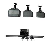 Qianly 3 Piezas Campana de Batería con Soporte Montaje Ajustable Cowbell de Percusión para Bateristas, Ensayo Musical, Gris