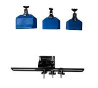 Qianly 3 Piezas Campana de Batería con Soporte Montaje Ajustable Cowbell de Percusión para Bateristas, Ensayo Musical, Azul