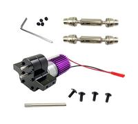 Qianly 3 Piezas Eje Transmisión RC Car Caja Engranajes Transferencia Motor Cepillo Mejorado Piezas Metálicas Reemplazo Acabado CNC Adecuada para Vehículo