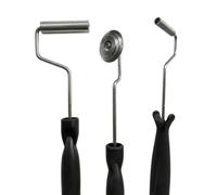 Qianly 3 Piezas Rodillo Fibra Vidrio con Cabeza Aluminio Rodillo Laminador Fibra Vidrio Resistente Herramienta para, JUEGO 5