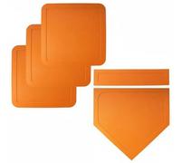 Qianly 5 Piezas Set de Inicio Bases Resistente Al Agua Juego de Bases de Béisbol Portátil Equipo Deportivo para Gimnasio, Naranja, Set De 5 Piezas