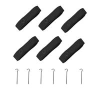 Qianly 6 Piezas Líneas de Voleibol Playa Líneas de Campo Líneas de Delimitación Suministros Señalización Material Nylon Resistente para Ejercicio Al Aire Lib, Negro