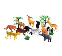 Qianly 7 Piezas Animales Salvajes Mini Figuras de Juguetes Figurines de Set Plástico No Tóxico Pintura Al Agua Adecuado para Cuentos, Juego de 17 Piezas