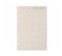 Qianly 80 Hojas Hojas Individuales para Cuaderno Varios Diseños Recambios para Agenda de Anillas Múltiples Estilos Recambios Tamaño Medio 6 Anillas, A5, Plan Mensual