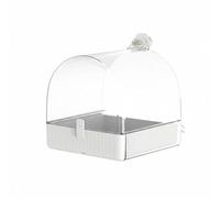 Qianly Alimentador de Jau con Clip Tazón Transparente Plástico Resistente para Interior