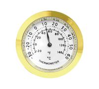 Qianly Analógico Mini Medidor de Temperatura Mecánico de Metal Sin Energía Indicador de Alta Precisión Adecuado para Habitación Taller Garaje Vivi, Oro 37 Mm