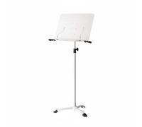 Qianly Atril de Música Plegable Porta Partituras Soporte Ajustable Trípode Estable Ligero Portátil y Ángulo Regulables de Hierro para Ensayo Academia Actuaciones en, Blanco