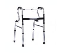 Qianly Ayuda para Caminar Plegable Multifuncional Ayuda para Caminar con Ruedas Estructura Resistente Marco de Apoyo Paseo, Andador De Aluminio Con Doble Curva