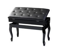 Qianly Banco Piano Doble Cómodo Asiento Resistente Taburete para Músicos, Casa, Negro, Doble con Caja De Almacenamiento
