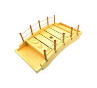 Qianly Bandeja de Puente de Sushi de Madera Bandeja de Arco de Madera Herramienta de Cocina Sashimi Plato para el, Barbacoa para Fiestas de Verduras, S