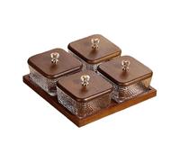 Qianly Bandeja de Servir Dividida, Moderna, a Prueba de Polvo, Bandeja para Aperitivos, Práctico Recipiente para