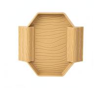 Qianly Bañera para Reptiles con Escalones Multiusos Bañera para Tortugas Diseño Naturalista Plato de Agua Antideslizante, Caqui