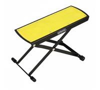 Qianly Banqueta de Guitarra Plegable Diseño Estable Taburete de Pie Ajustable Soporta hasta 80 Kg Reposapiés para Conciertos, Amarillo+Negro