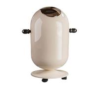 Qianly Basurero Alto con Ruedas Y Pedal Cubo de Basura Grande con Doble Cubeta Papelera Estrecha Vertical Dispensador de Residuos Multifuncional en PP Adecua, 15l Blanco Lechoso, Individual