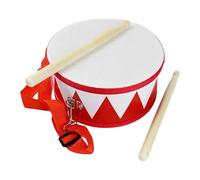 Qianly Batería Infantil con Correa Ajustable, Instrumento Musical de Juguete de Madera, Tambor de Mano para Niños Y Niñas Que Están Aprendiendo, Triángulo Rojo