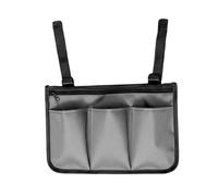 Qianly Bolsa Colgante para Silla de Ruedas Correas Ajustables Bolso de Almacenamiento para Silla de Ruedas Múltiples Bolsillos para Viajes, Exteriores, Gris, 33-22cm