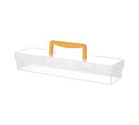 Qianly Caja de Herramientas Transparente, Contenedor Organizador de Almacenamiento Exterior a Prueba de Polvo para El Hogar, Ideal para Aparejos de Pesca, Pa, Amarillo