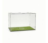 Qianly Caja Expositora con Base Negra Antipolvo, 30 20 20cm | Protección el Polvo, Vitrina para Balones con Césped Artificial, Resistente, Caja Exhibición para Coleccionables