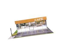 Qianly Caja Organizadora de Modelos de Coches para Miniaturas Vitrina con Luz Y Escena Micro Paisaje Material Resistente Acrílico; Adecuada para Entusi, Cafetería