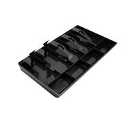 Qianly Cajón Portamonedas con Bandeja Removible Organizador Compacto de Dinero Caja de Monedas Y Billetes Material PP Adecuado para Comercio Tienda Restauran, 5 Rejillas