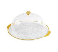 Qianly Cake Plate with Dome para Repostería Base para Servir Pastel Soporte para Pastel Y Tapa Bandeja de Almacenamiento de Postres Material Pet Adecuada Par, M