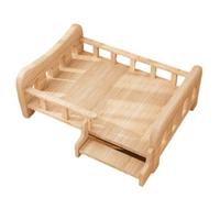 Qianly Cama Madera Mascota Entrada Escalonada Sofá Canino Barandillas Elevadas Cama Elevada Perro para Perros Pequeños, Size to 2