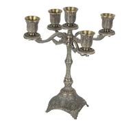 Qianly Candelabro Candelero para Fiestas Portavelas de Lujo Soporte Central de Mesa Hecho de Aleación de Zinc con Apariencia Clásica Adecuado para Aniversar, 5 Brazos