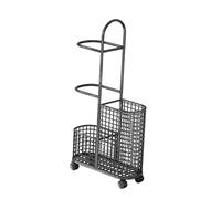 Qianly Carrito de Almacenamiento de Balones de Garaje, Carrito Móvil para Baloncesto con Ruedas, Cesta Organizadora de Almacenamiento para Gimnasio Y Fitness, Negro