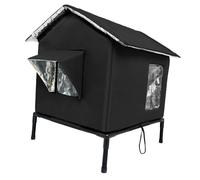 Qianly Casa para Gato Refugio Impermeable para Gatos Caseta de Mascotas Nido para Dormir con Estructura Elevada Y Ventana Tela Oxford Adecuada para Gatos per, M