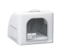 Qianly Casa para Gatos Compacta con Estructura Liviana Puerta de Privacidad Y de Refrigeración Auxiliar Extraíble, L