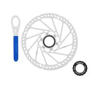 Qianly Center Lock Disco de Freno para Bicicleta Rotor Montaje Rápido Estructura Duradera Aleación de Aluminio Acero Inoxidable Adecuado para Ciclismo en, Diámetro 203 Mm