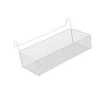 Qianly Cesta colgante para mesita de noche, organizador de hierro, estante para libros y revistas en dormitorio, Blanco, tal como se describe