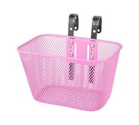 Qianly Cesta Delantera para Bicicleta Infantil, Cesta de Malla Metálica, Accesorios para Bicicleta, Cesta Delantera para Manillar, Cesta de Ciclismo para Niñ, Rosa