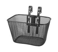 Qianly Cesta Delantera para Bicicleta Infantil, Cesta de Malla Metálica, Accesorios para Bicicleta, Cesta Delantera para Manillar, Cesta de Ciclismo para Niñ, Negro