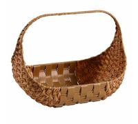 Qianly Cesta Mano con Asa Cesta con Asa Tradicional Canasta Tejida a Mano para Picnic, 玉米叶间原木色胶, 大号